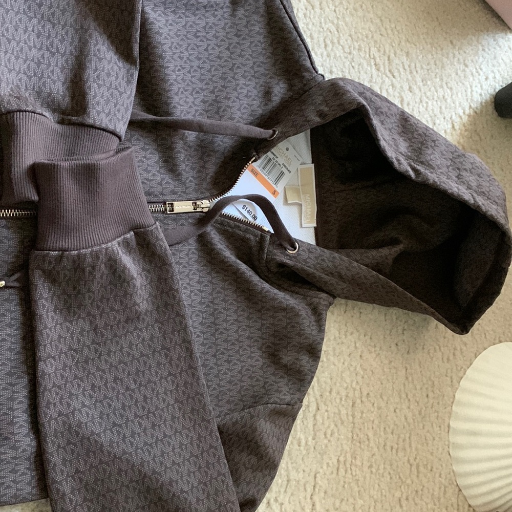 Michael Kors brown zip up jacket NWT  Store purchase not outlet Sz small